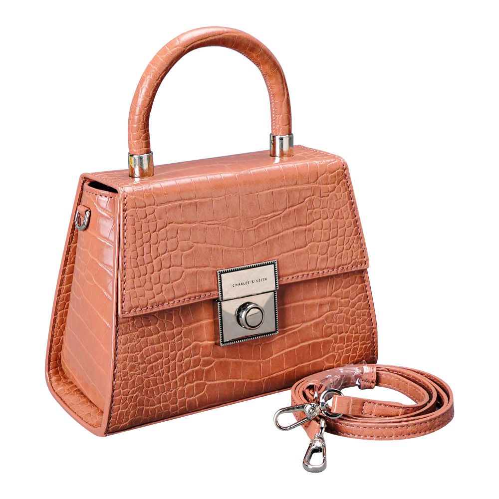 Order C-K Textured Hand Bag With Shoulder Strap, Pink, CK2