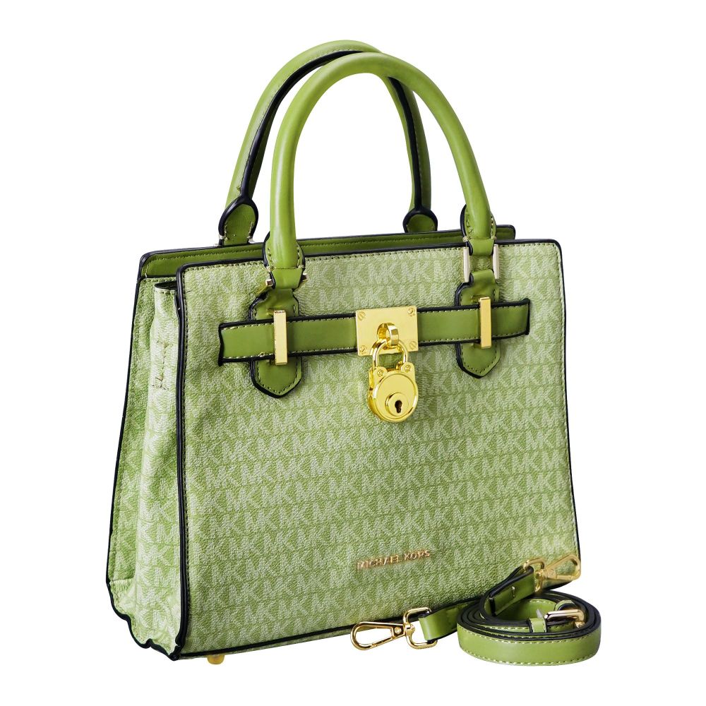 M-K Designed Hand Bag With Shoulder Strap, Green, 92302