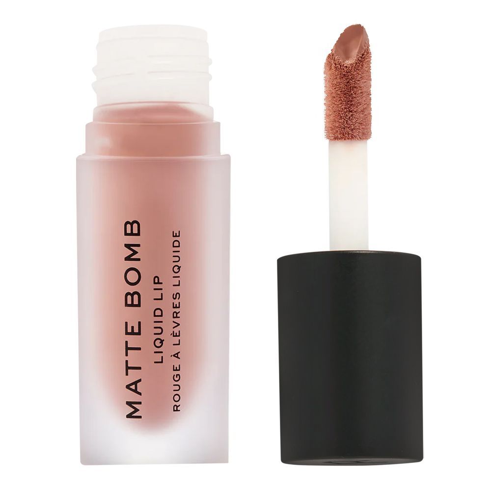 Makeup Revolution Matte Bomb Liquid Lipstick, Nude Charm, 4.6ml