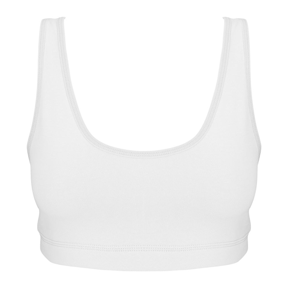 IFG Cotton Racer Back Top Bra, White