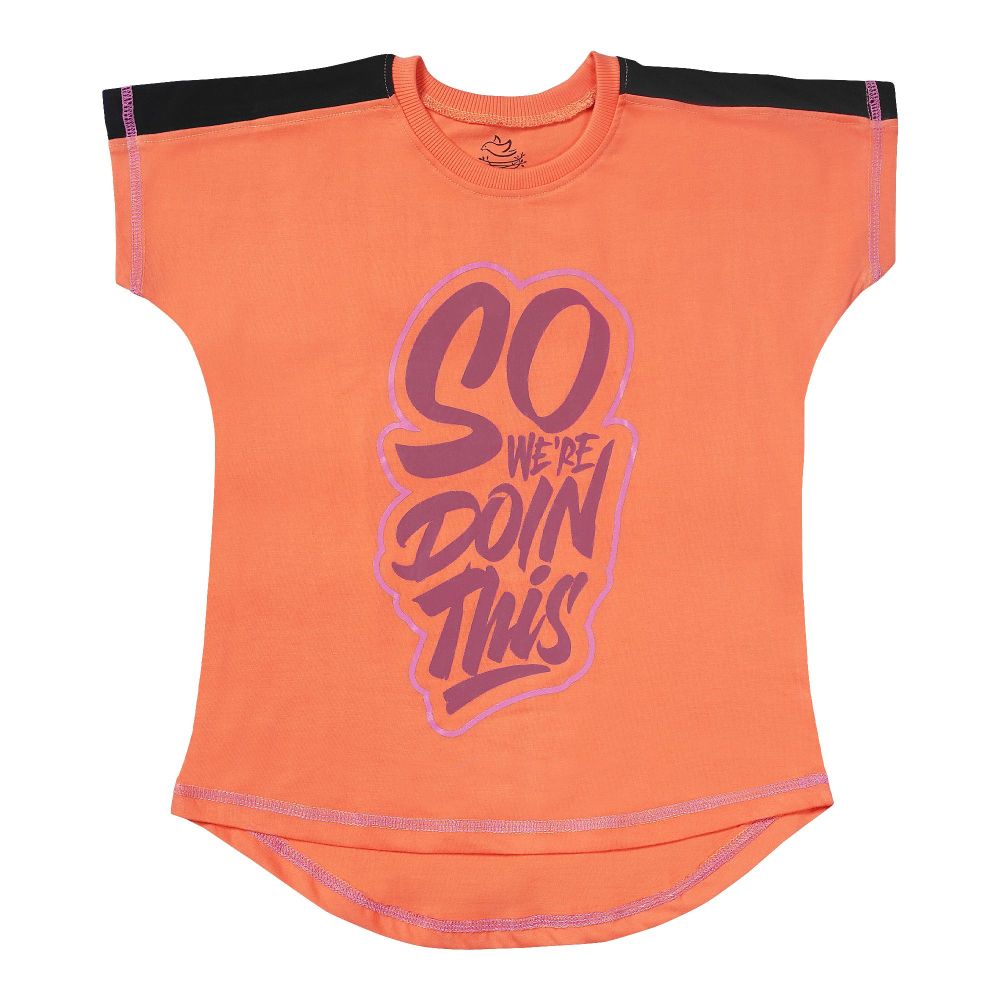 The Nest Winter Generic Girls Baggy T-Shirt, Orange, 12840