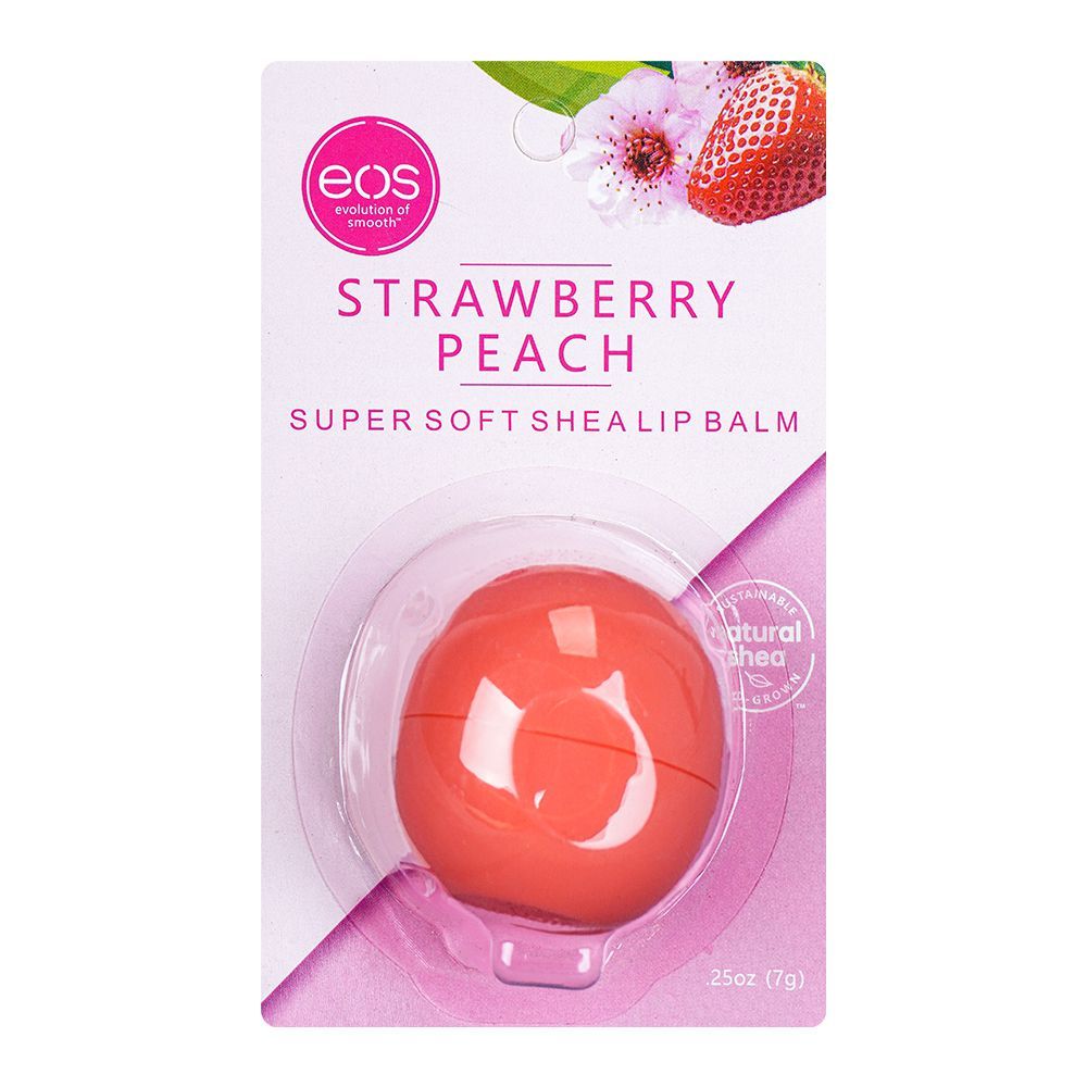 EOS Evolution Of Smooth Strawberry Peach Super Soft Shea Lip Balm, 7g