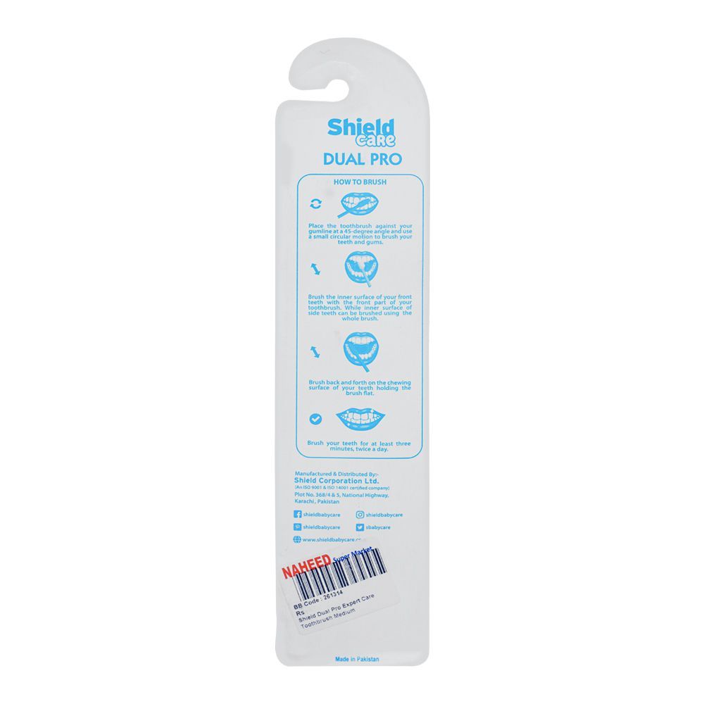 Buy Shield Dual Pro Expert Care Tooth Brush, Medium Online at Best ...
