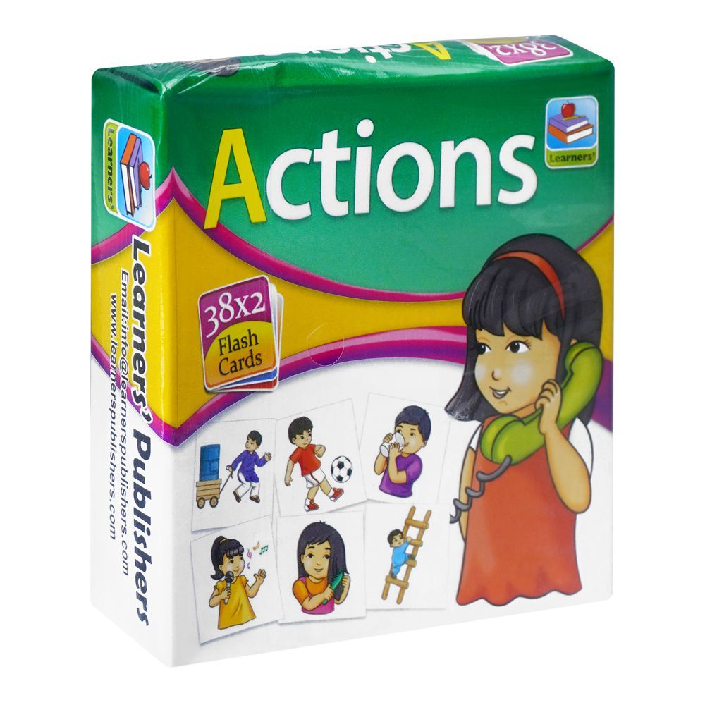 Learner's Flash Card Actions, Small 7.6 x 7.6 cm, 76-Pack, 227-2384