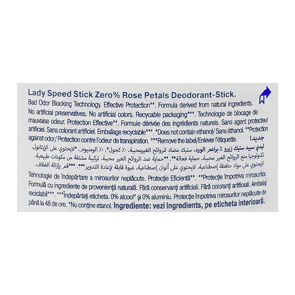 Order Lady Speed Stick Zero% Rose Petals Deodorant, For Women, 40g ...