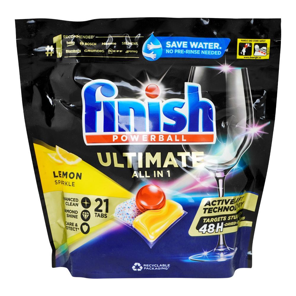 Finish Power Ball Ultimate Lemon Sparkle Tablets, 270.9g, 21-Pack