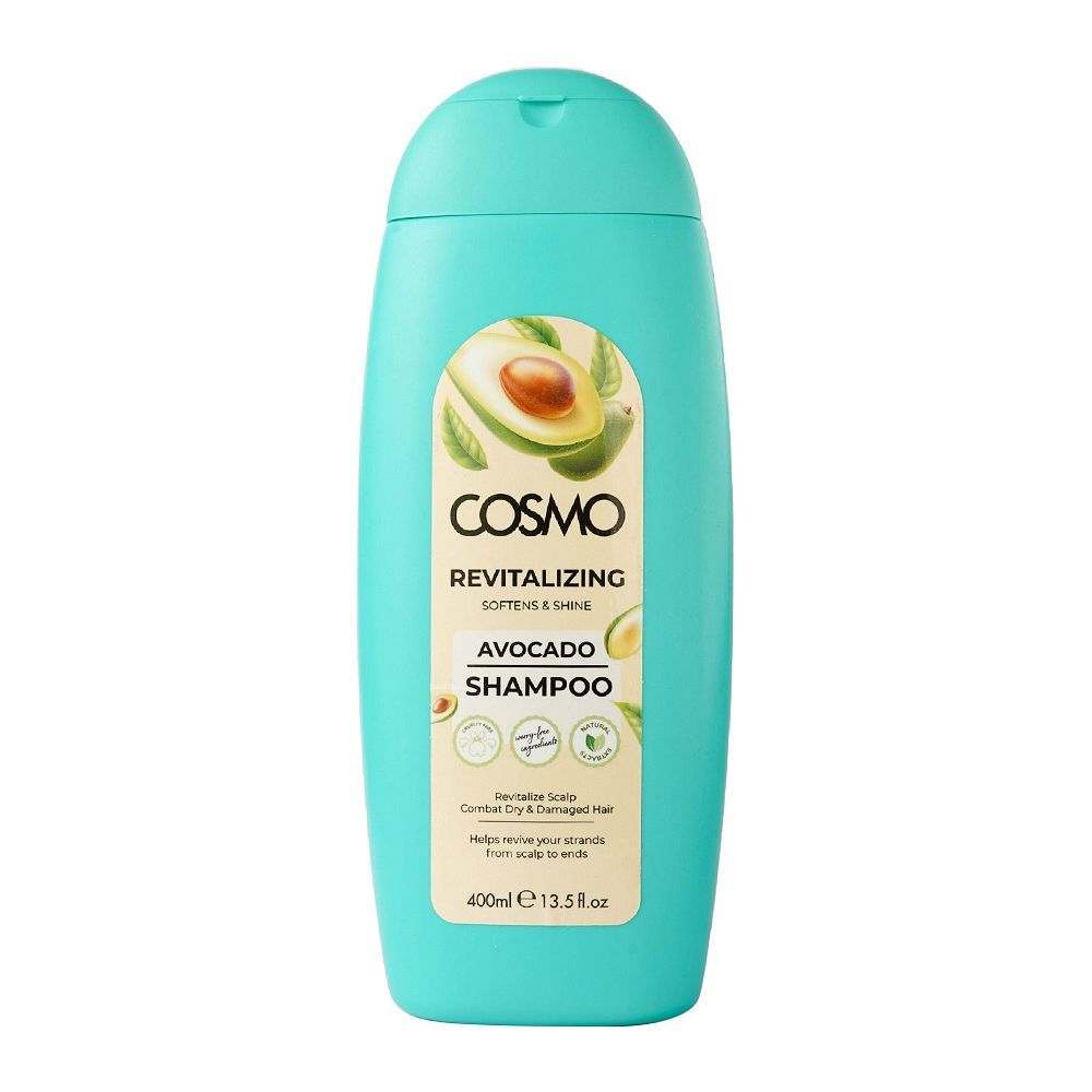 Cosmo Avocado Revitalizing Shampoo, Softens & Shine, 400ml