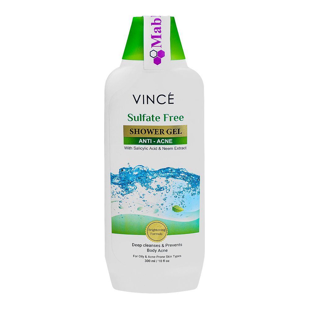 Vince Anti-Acne With Salicyclic Acid & Neem Extract Sulfate Free Shower Gel, 300ml