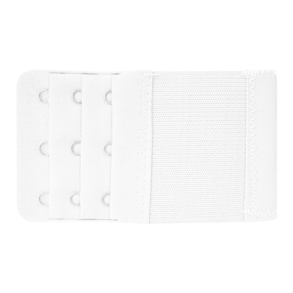 Bra Extension Strips Elastic 3 Hooks, White