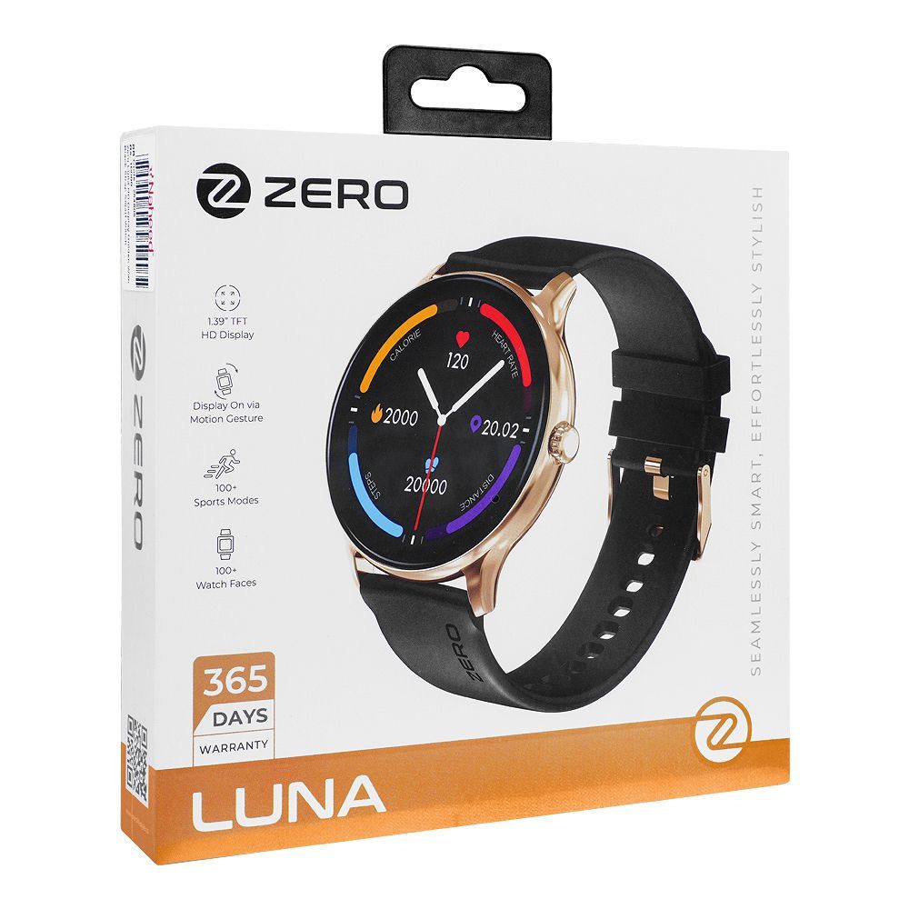 Zero Style Watch Buy Zero Luna HD Display Golden With Black Strap Smart Watch Online at ...
