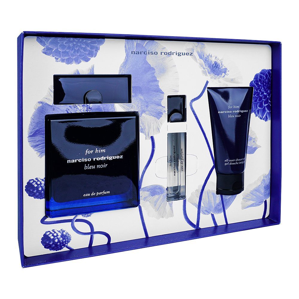 Narciso Rodriguez For Him Bleu Noir Set EDP 100ml + EDP 10ml + Shower Gel, For Men, 50ml