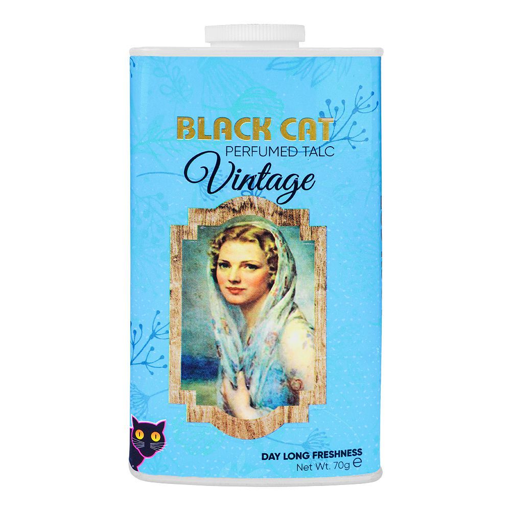 Black Cat Vintage Perfumed Talcum Powder, 70g