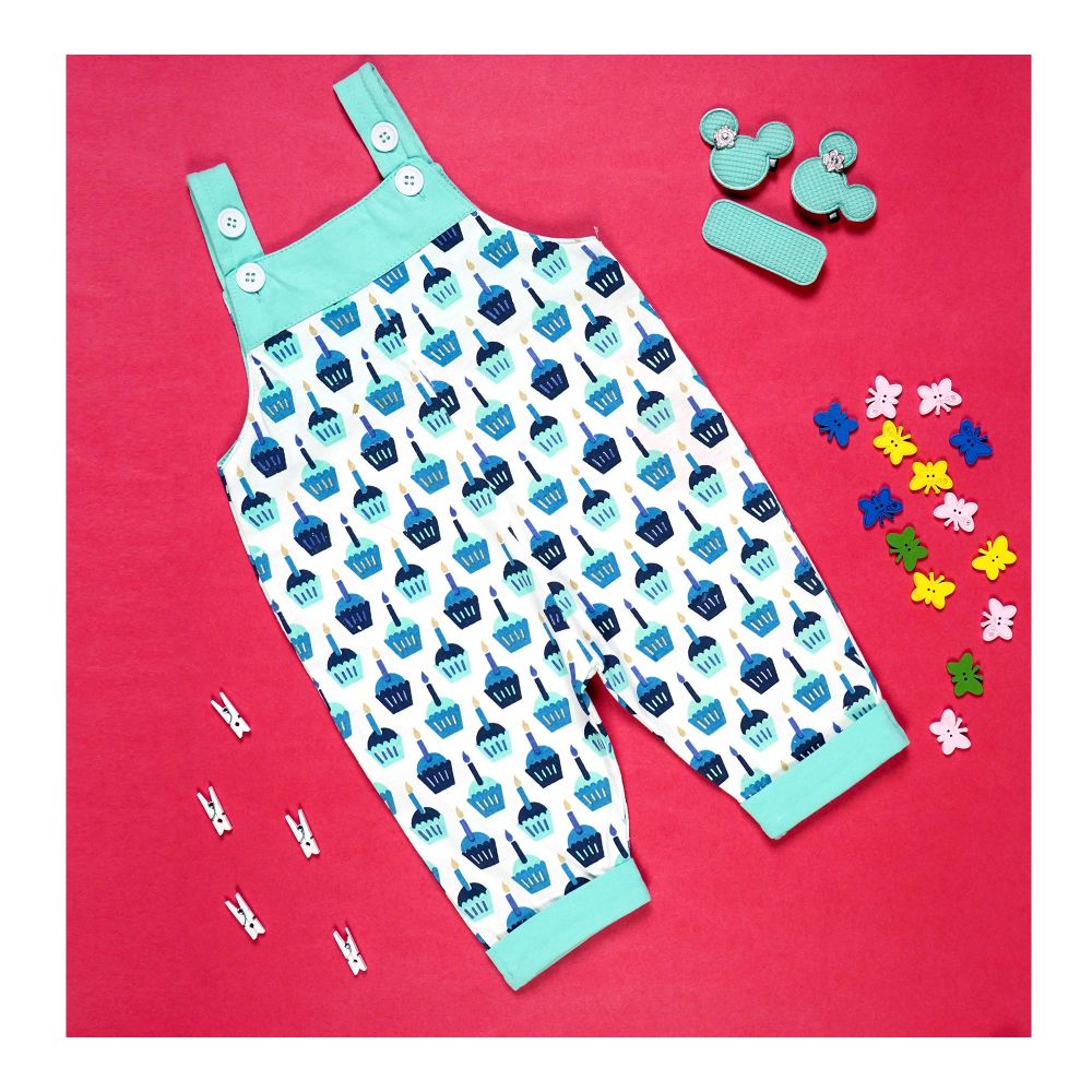 Basix Infant Monster At A Party Center Cut Dungaree, 2648