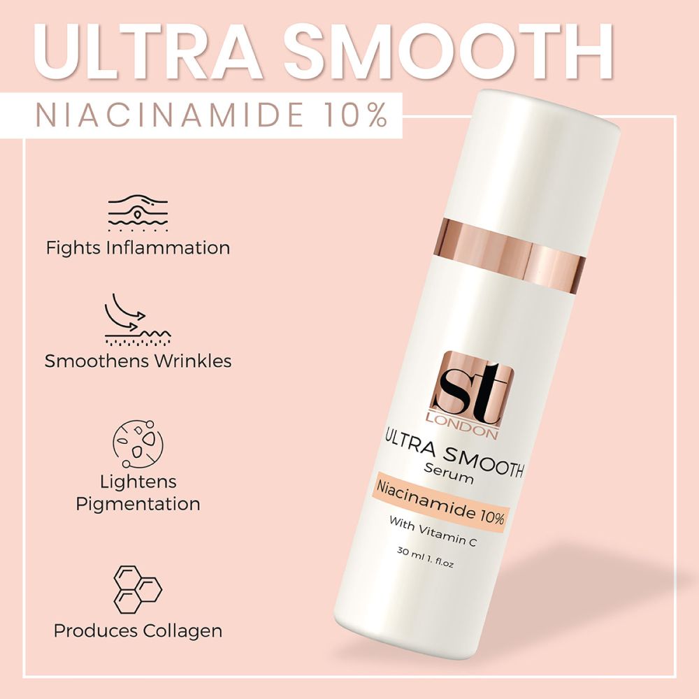 ST London Niacinamide 10% With Vitamin C Ultra Smooth Serum, 30ml