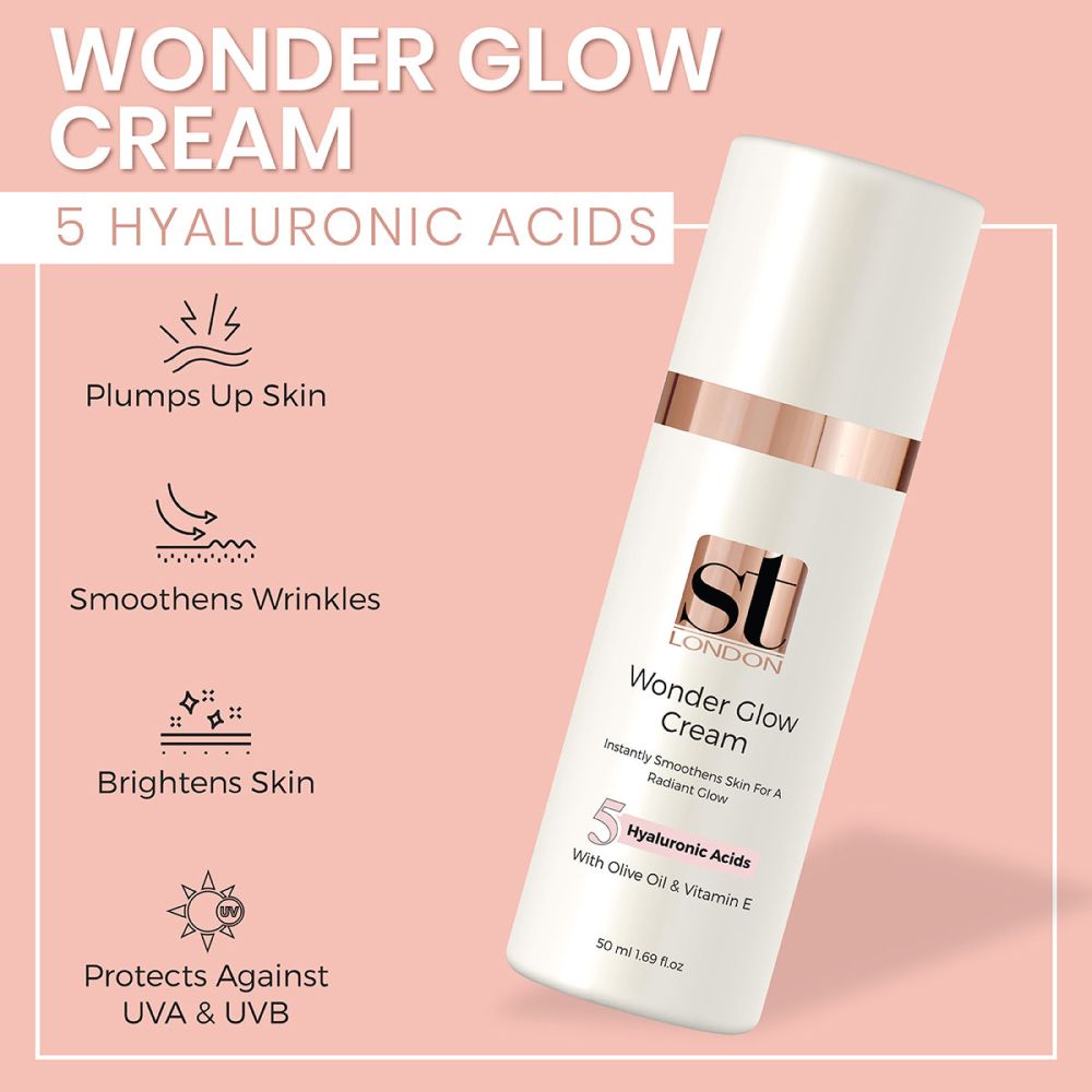 ST London 5 Hyaluronic Acids With Olive Oil & Vitamin E Wonder Glow Cream, 50ml