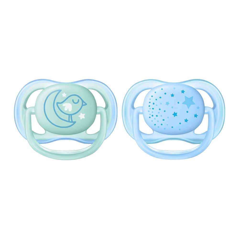 Avent Ultra Air Night Soothers, For 6-18 Months, 2-Pack, SCF376/21