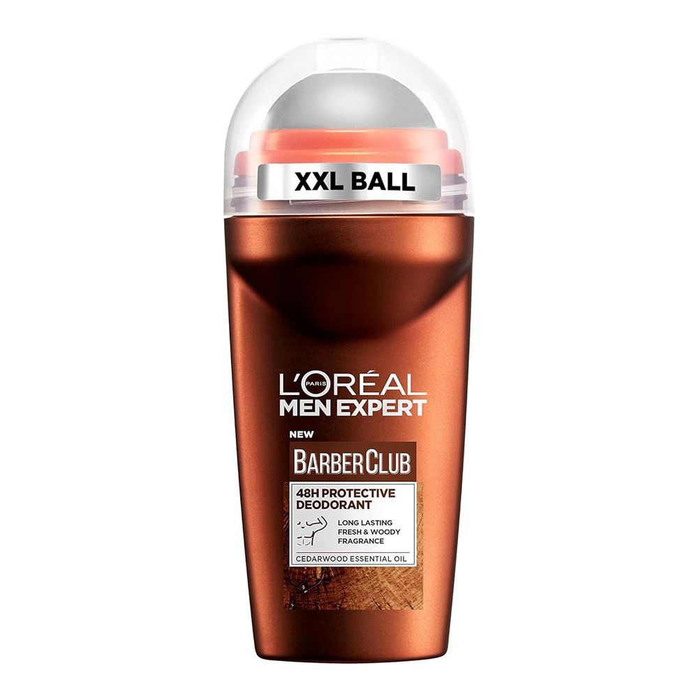 L'Oreal Paris Men Expert Barber Club 48-hour Deodorant Roll-On, For Men, 50ml