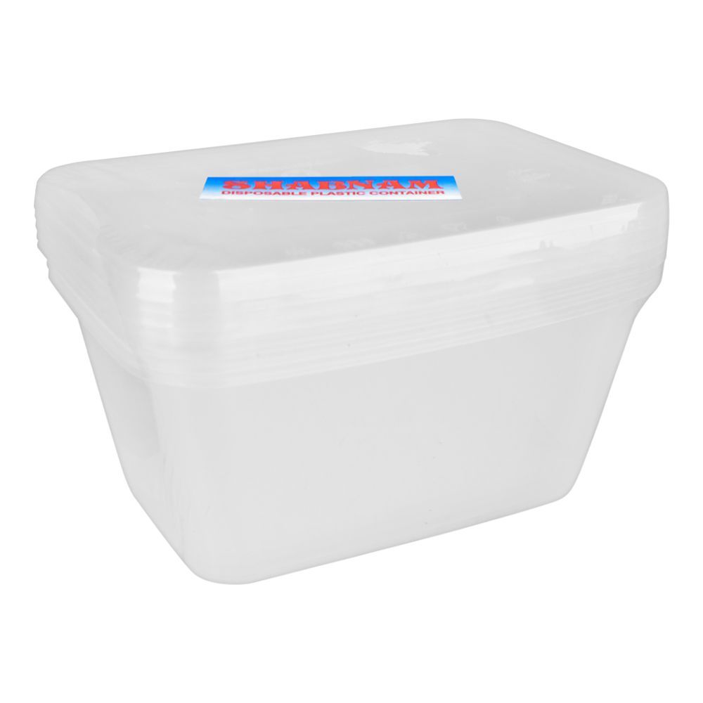 Disposable Plastic Container, 1 Liter Capacity