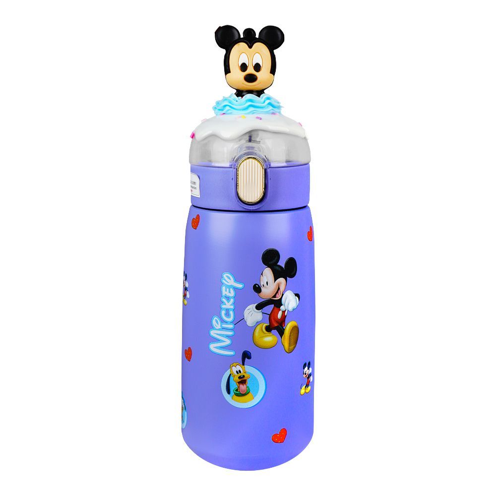 Mickey Mouse Theme Plastic Water Bottle, Leakproof Ideal for Office, School & Outdoor, Purple, CA302