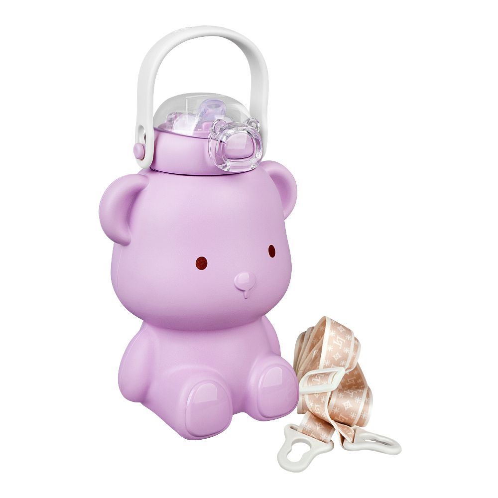 Order Bear Plastic Water Bottle With Straw & Strap, Purple, 6417B ...