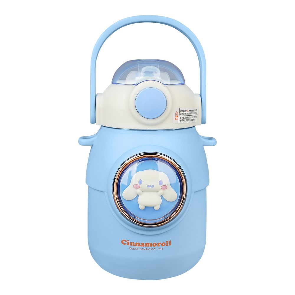 Cinnamoroll Plastic Thermos With Strap, 700ml Capacity, Sky Blue, Creative Water Bottle