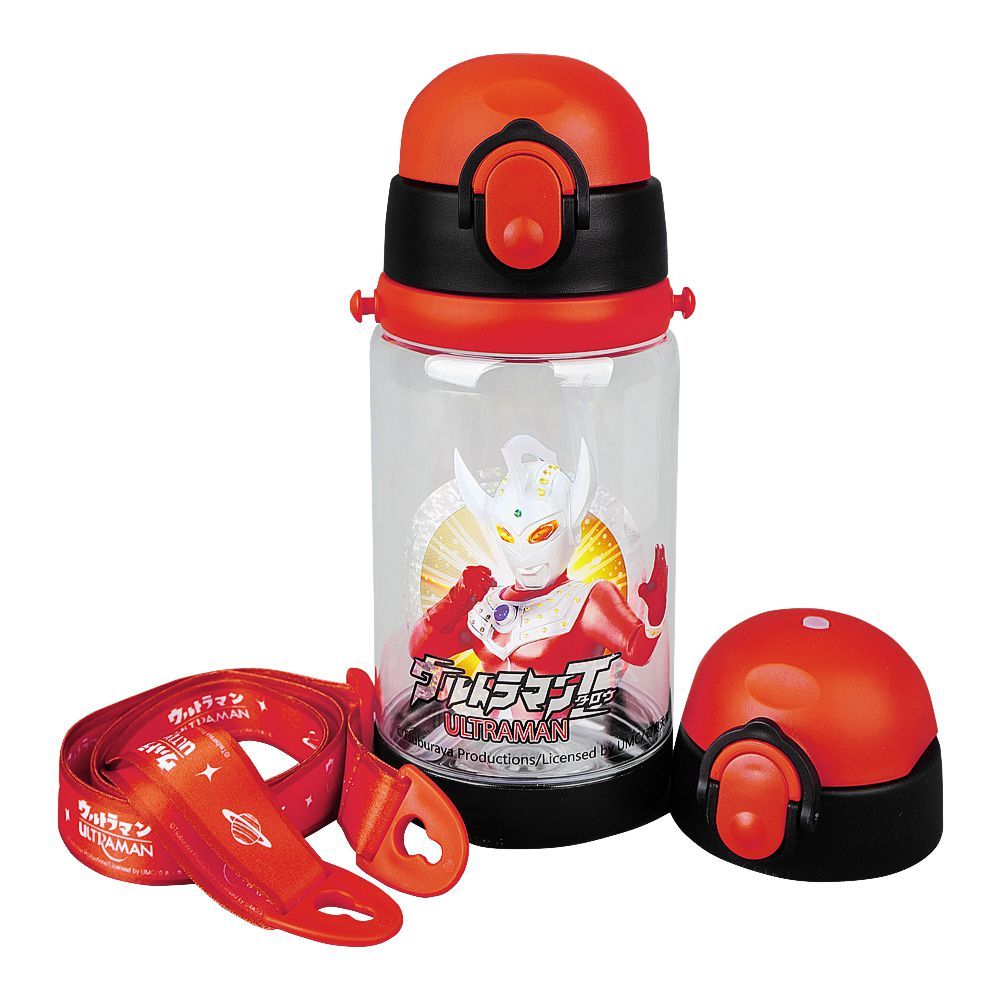 Ultraman Plastic Water Bottle With Strap, Maroon