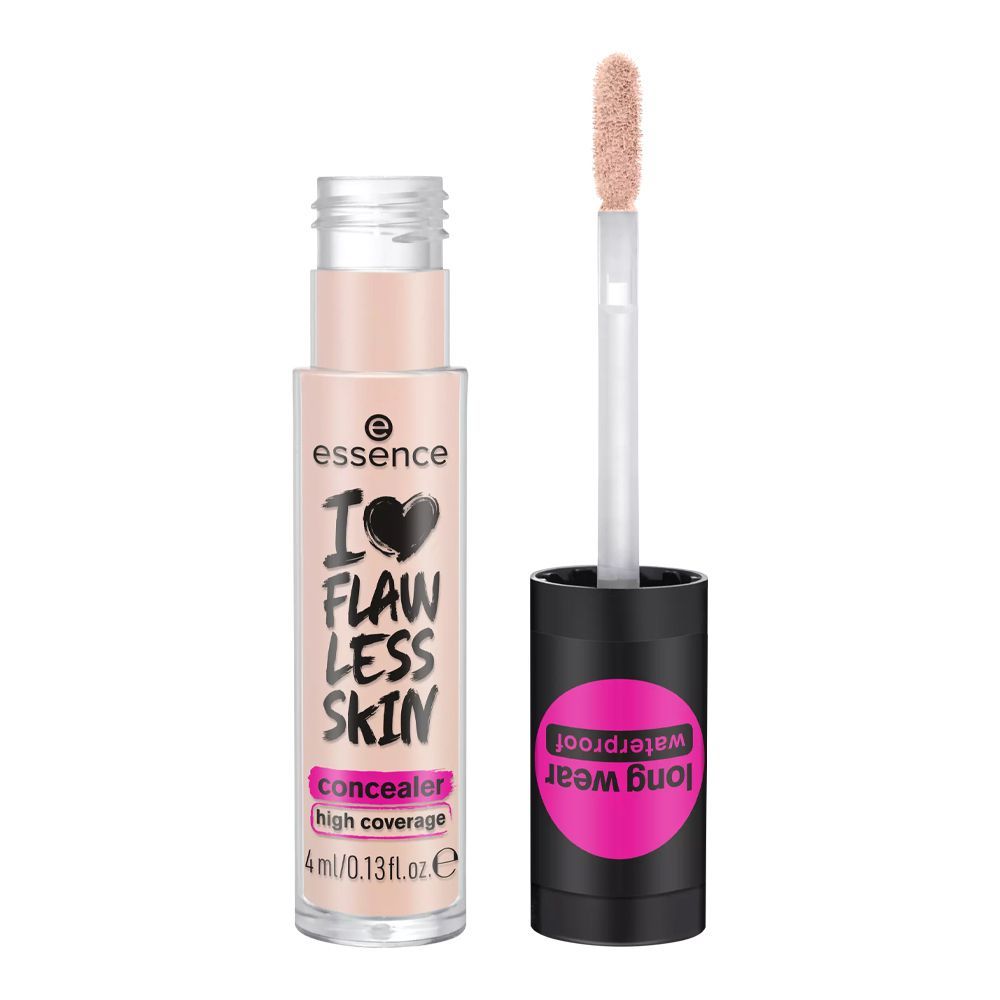 Essence I Love Flawless Skin Long Wear Concealer, Long Wear, Waterproof, High Coverage, 4ml, 20 Dark Porcelain