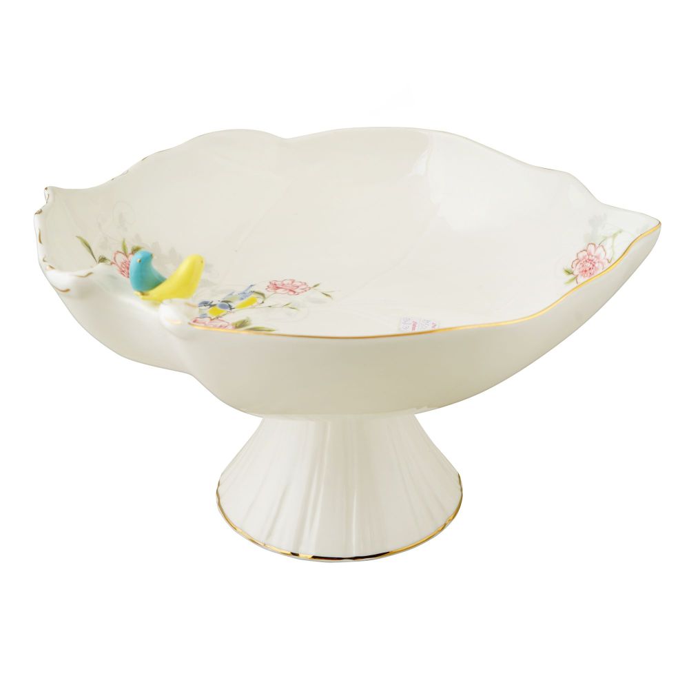 Angela Bird Fruit Serving Bowl with Base, Ideal For Desserts, Fruits, Snacks & Table Decor, BRD309