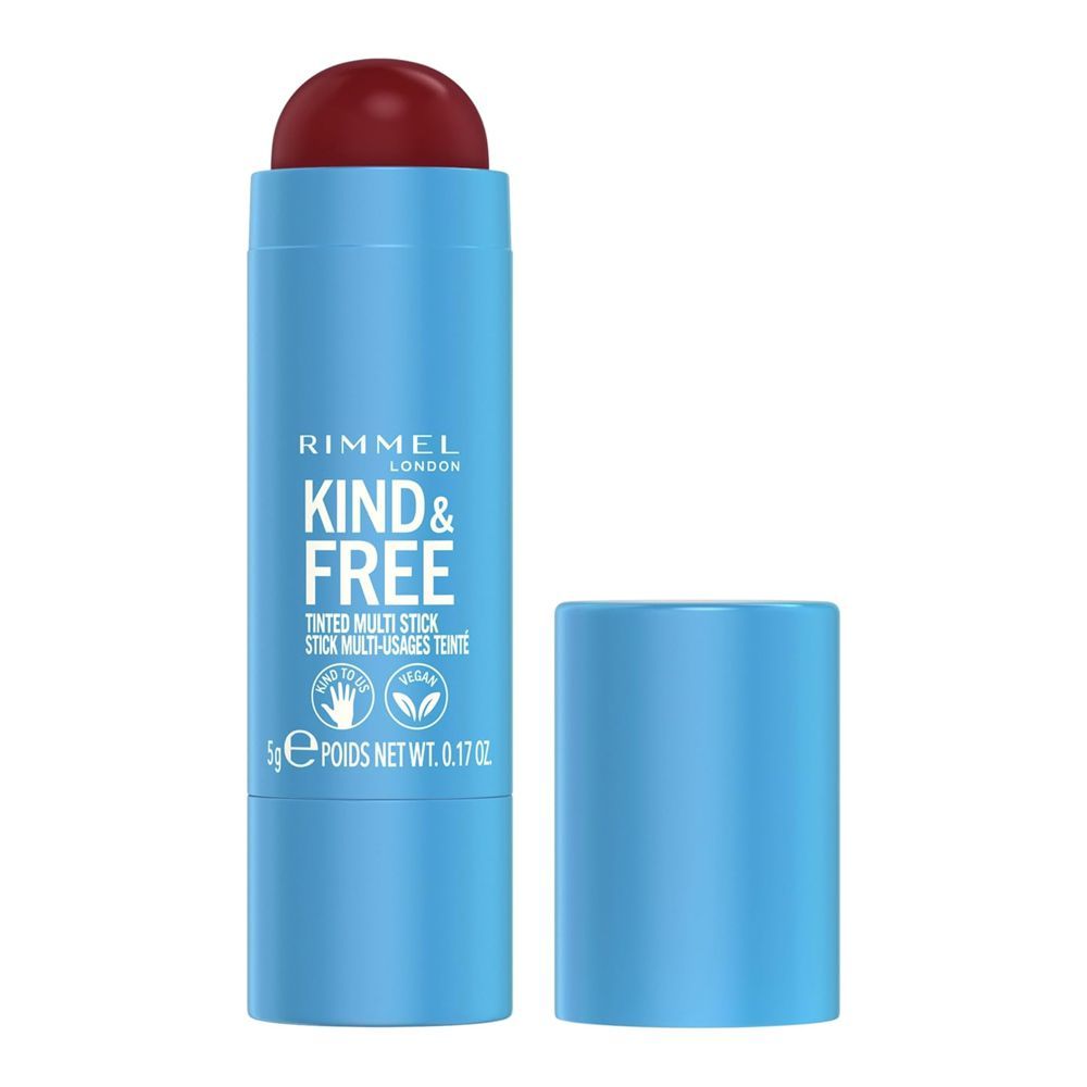 Rimmel Kind & Free Tinted Multi Stick, For Cheeks and Lips, Hydrating, Vegan, 5g, 005 Berry Sweet