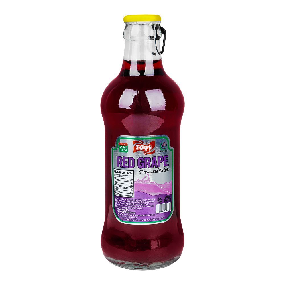 Tops Red Grape Fruit Drink Bottle, 250ml