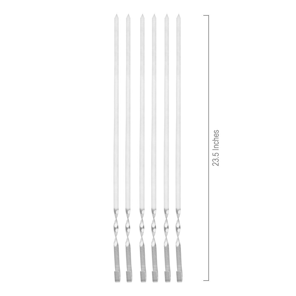 Shangrilla BBQ Stick Plain Iron China Patti Large, 23.5 Inches BBQ Sticks, Ideal For Seekh Kebab, BBQ, Tikka Boti, 6-Pack