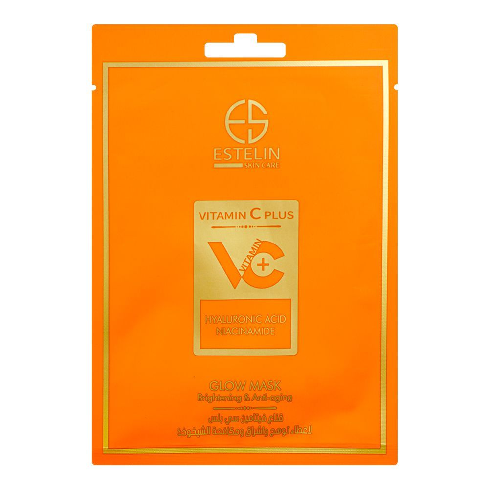 Estelin Vitamin C Plus Hyaluronic Acid And Niacinamide Glow Mask, 25gm