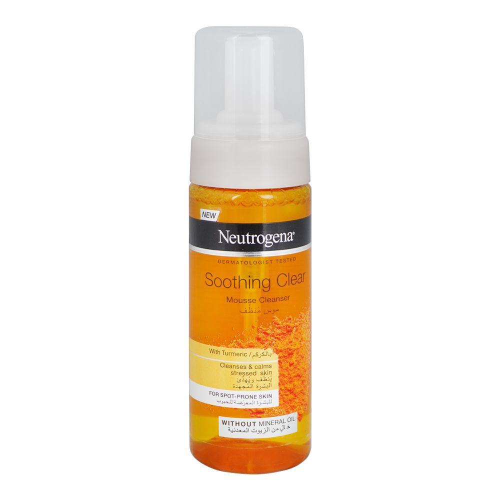 Neutrogena Soothing Clear Turmeric Mousse Cleanser, For Spot Prome Skin, 150ml