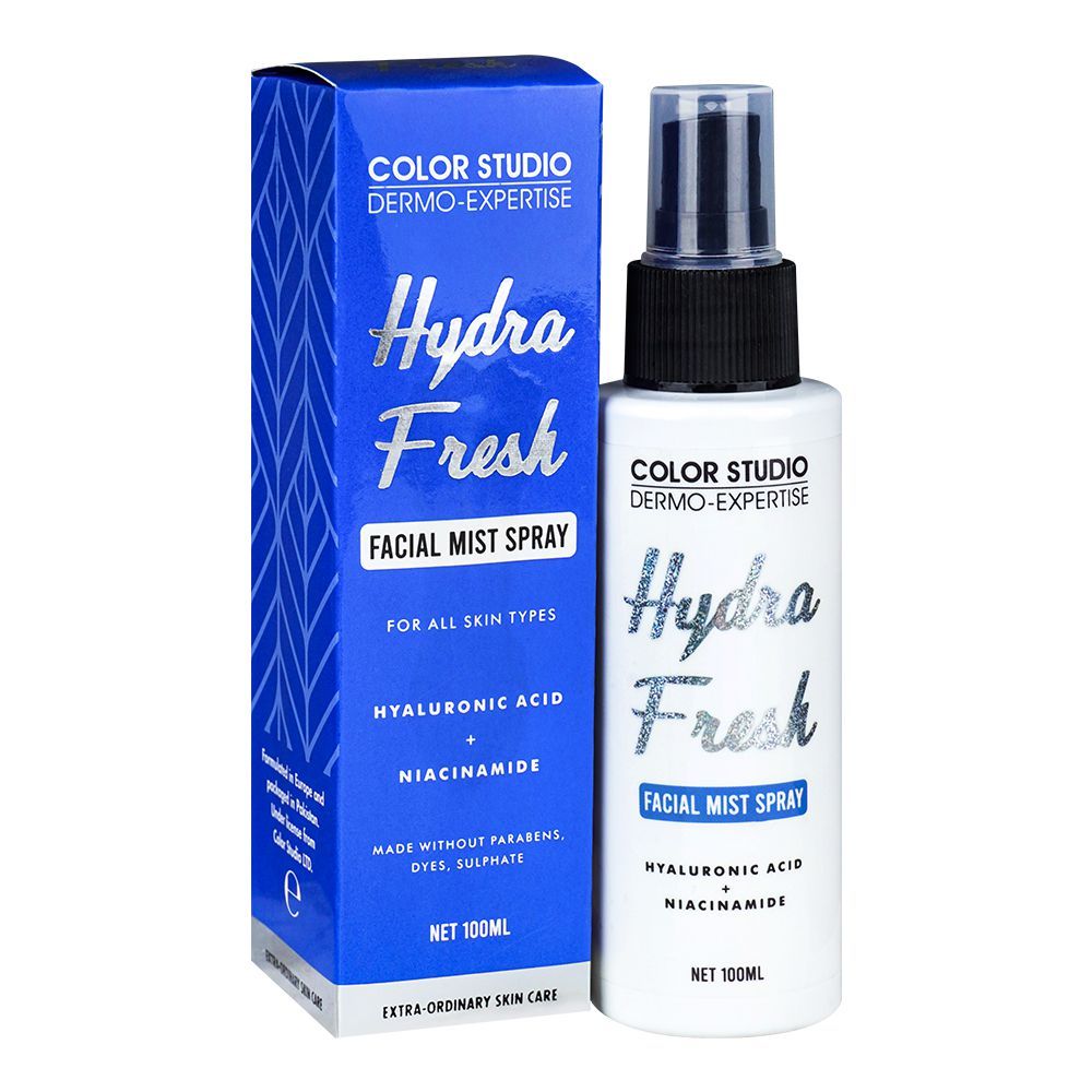 Color Studio Hydra Fresh Facial Mist Spray, Paraben, Sulphate & Dyes Free, For All Skin Types, 100ml