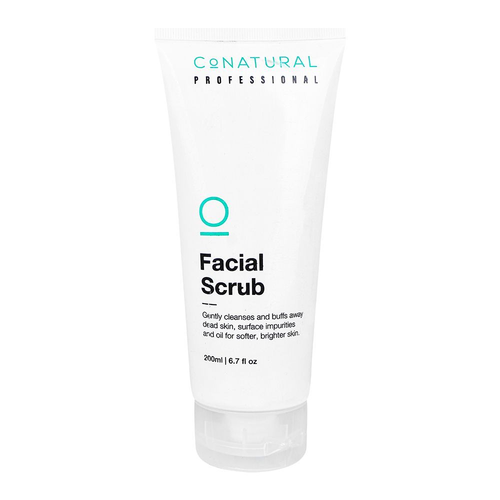 CoNatural Professional Facial Scrub, Gently Cleanses & Removes Dead Skin, Provides Brighter Skin, 200ml