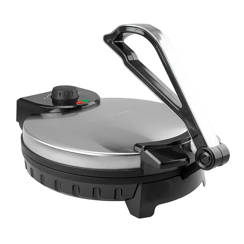 Sayona 10" Inch Roti & Tortilla Maker, 1200W, Non Stick Surface, Stainless Steel Housing, SRM-4587