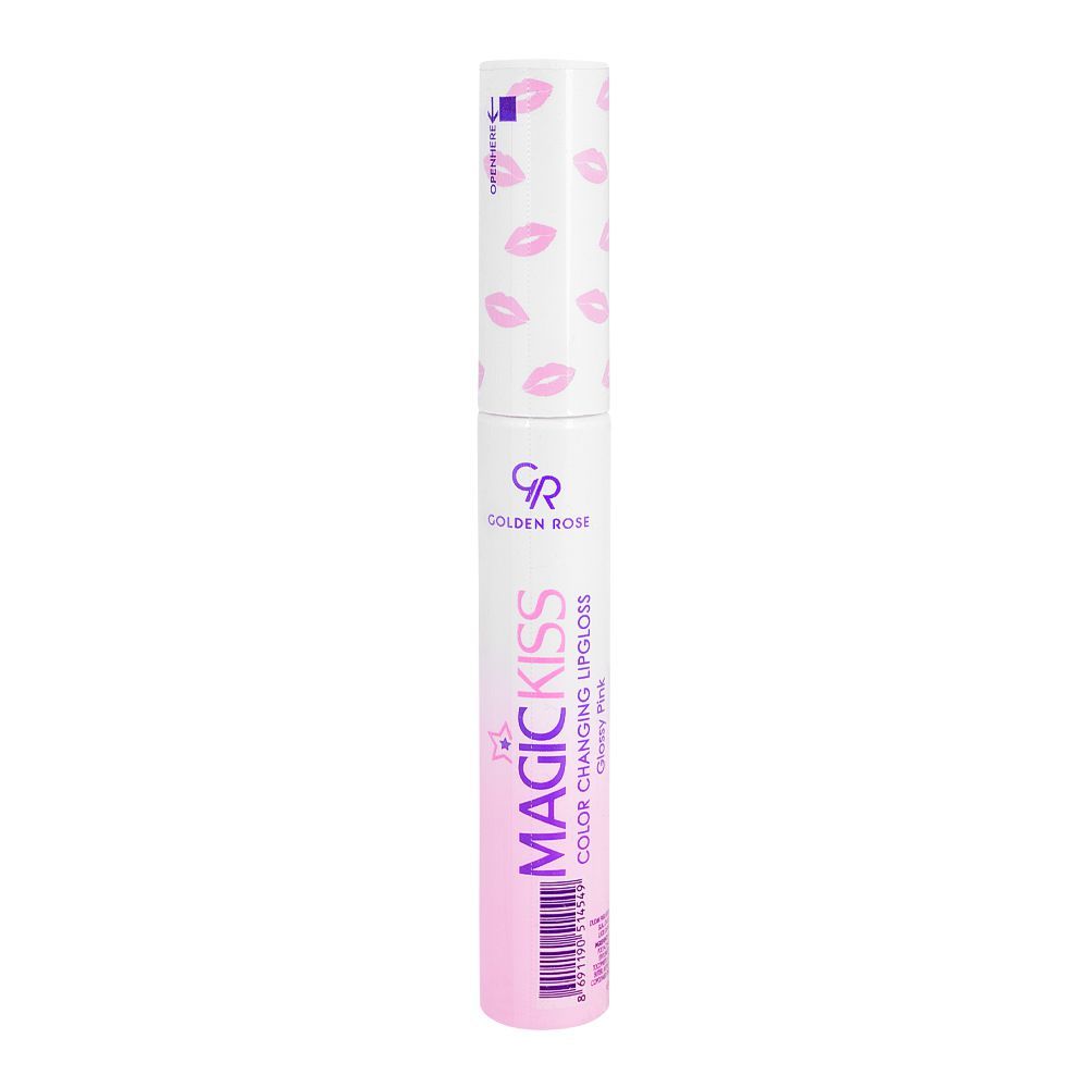 Golden Rose Magic Kiss Color Changing Lip gloss, Glossy Pink