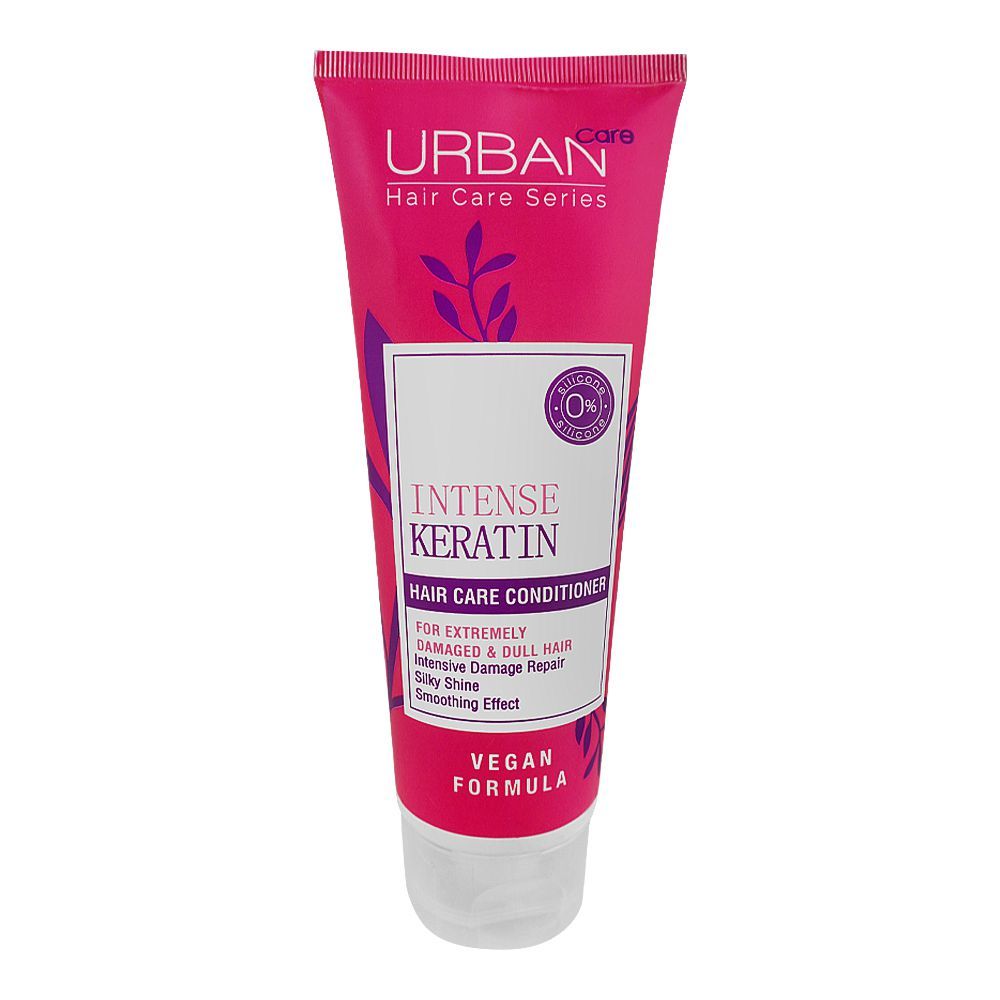 Urban Care Intense Keratin Hair Care Conditioner, For Damaged & Dull Hair, Silky & Shine, Vegan, 250ml