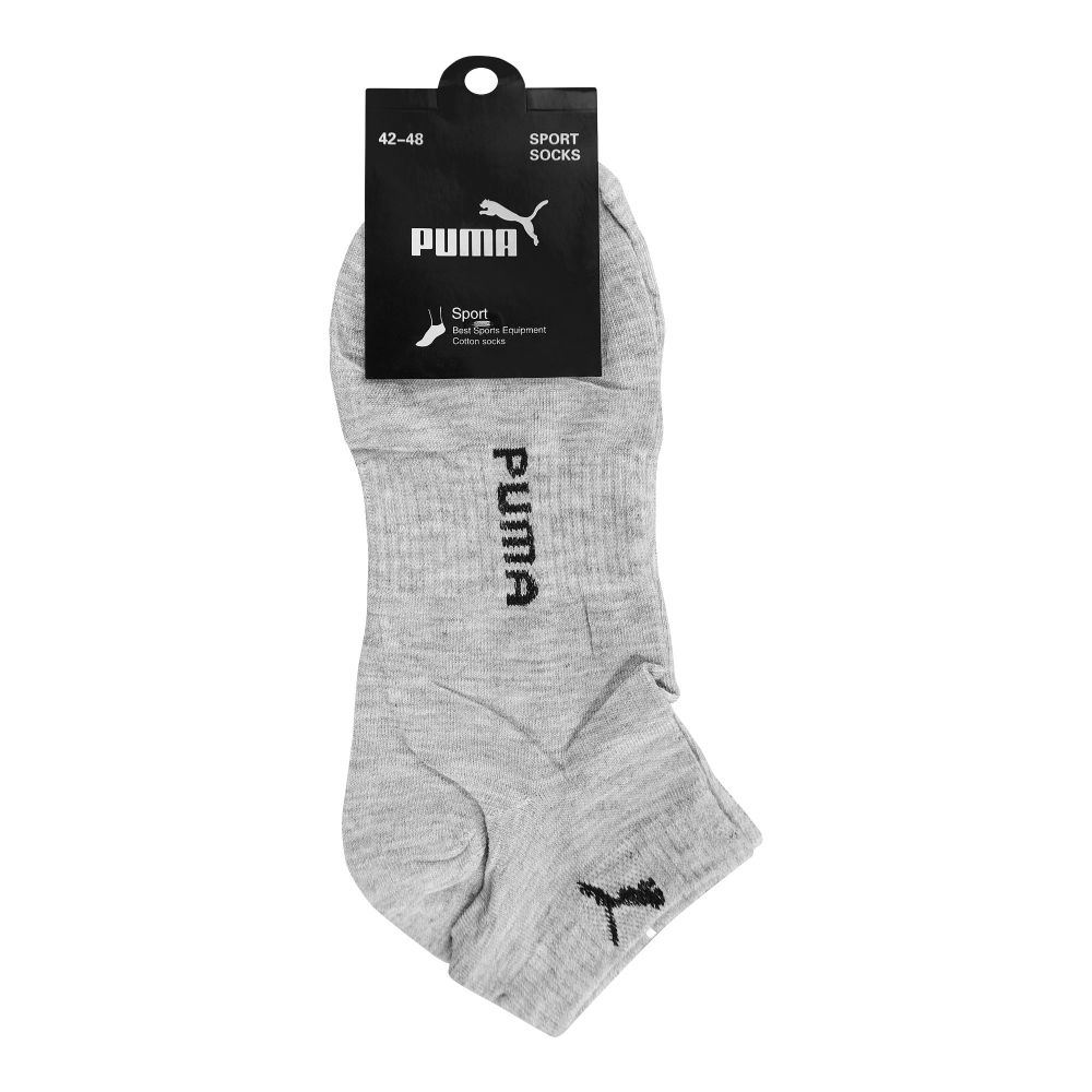 Puma Sports Cotton Ankle Socks, Light Grey