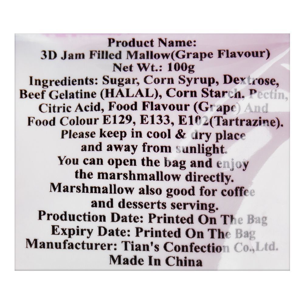 Order Tian's Confection 3D Grape Shaped Mallow, 100g Online at Best ...
