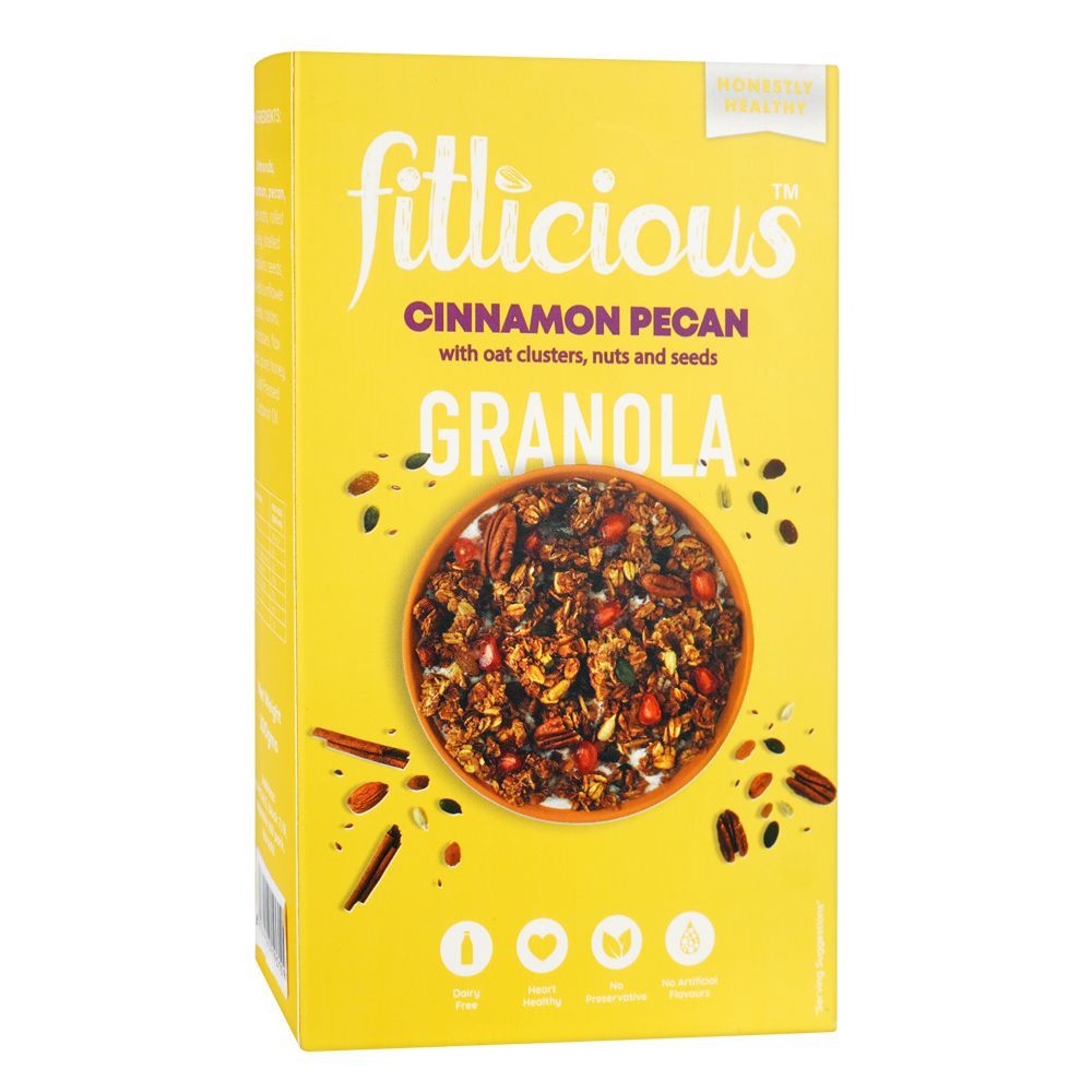 Fitlicious Cinnamon Pecan Granola, Healthy Heart, No Preservatives, Dairy Free, 100g