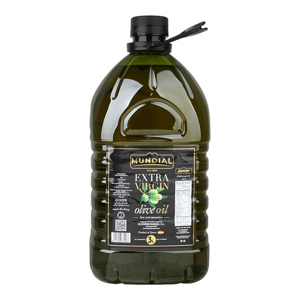 Mundial Extra Virgin Olive Oil, 3 Liter Bottle