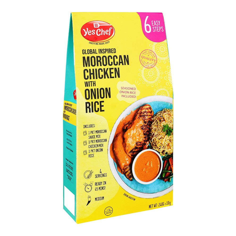 Yes Chef Moroccan Chicken With Onion Rice, 6-Steps, 240g