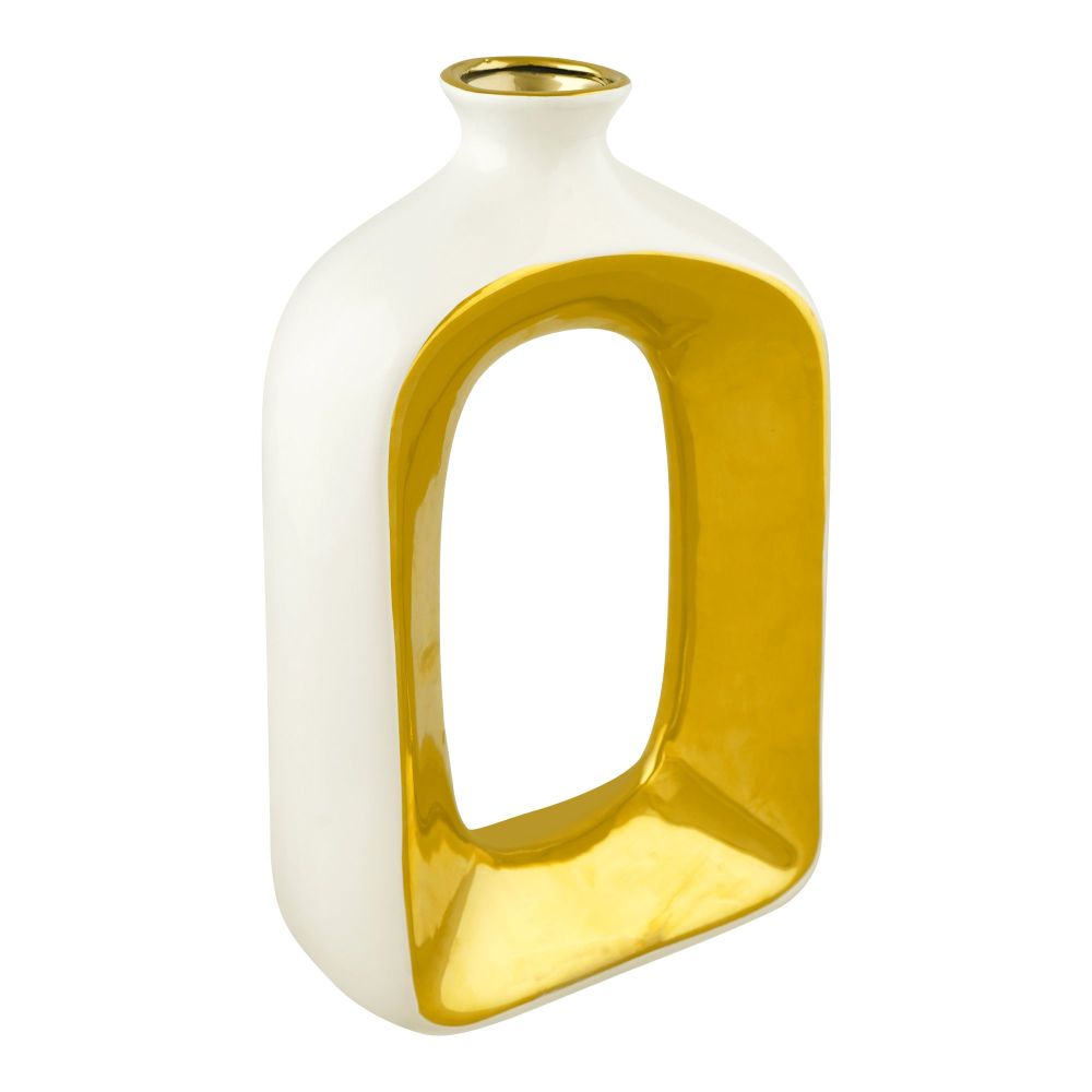 Bhoja Ceramic Vase Candy Jar, Gold, YC-049