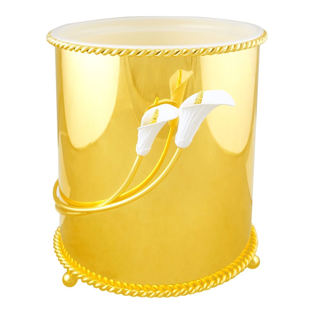 Alpen Berg Lily Dustbin and Tissue Box Set, Orchid Gold, TA2588