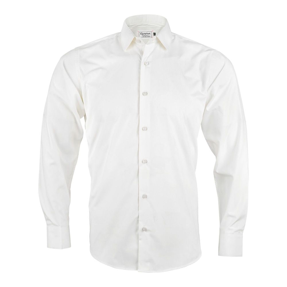 Pace Setters Men's White Solid Shirt, PS-2195