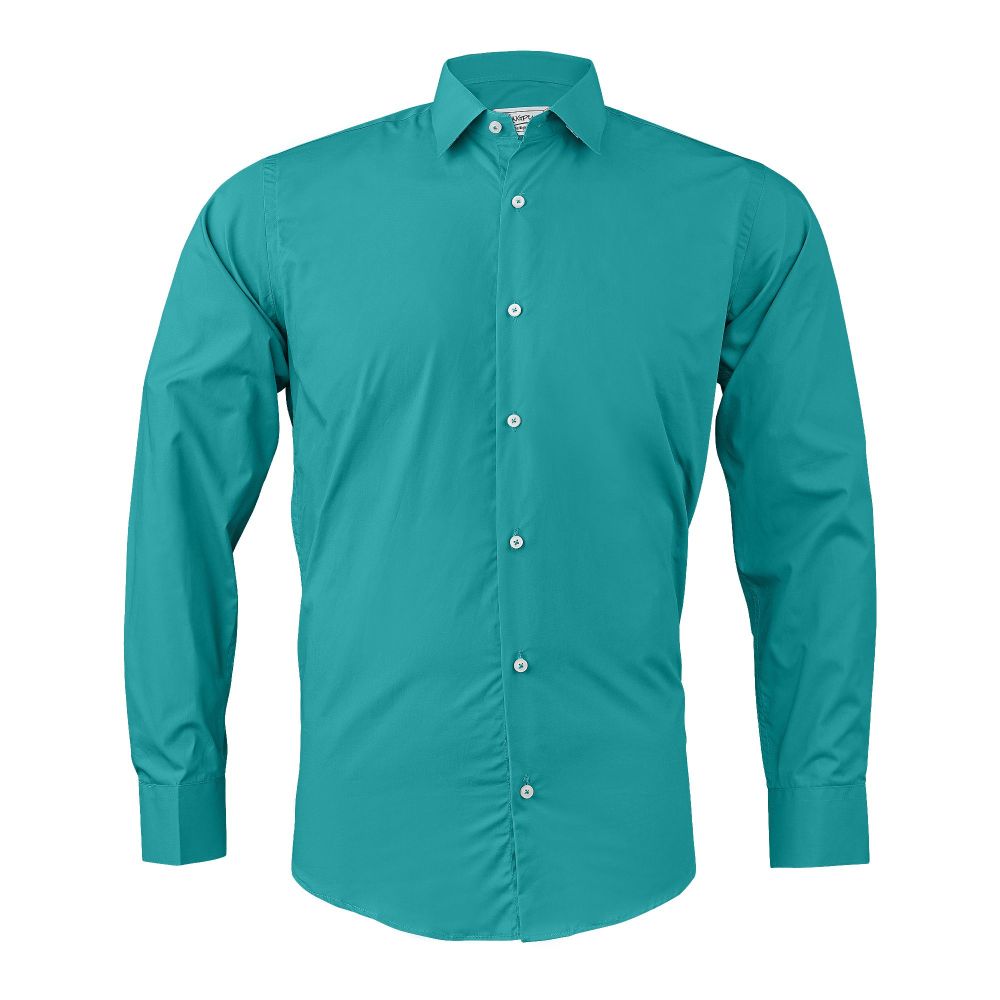 Pace Setters Men's Mid Green Solid Shirt, PS-2195