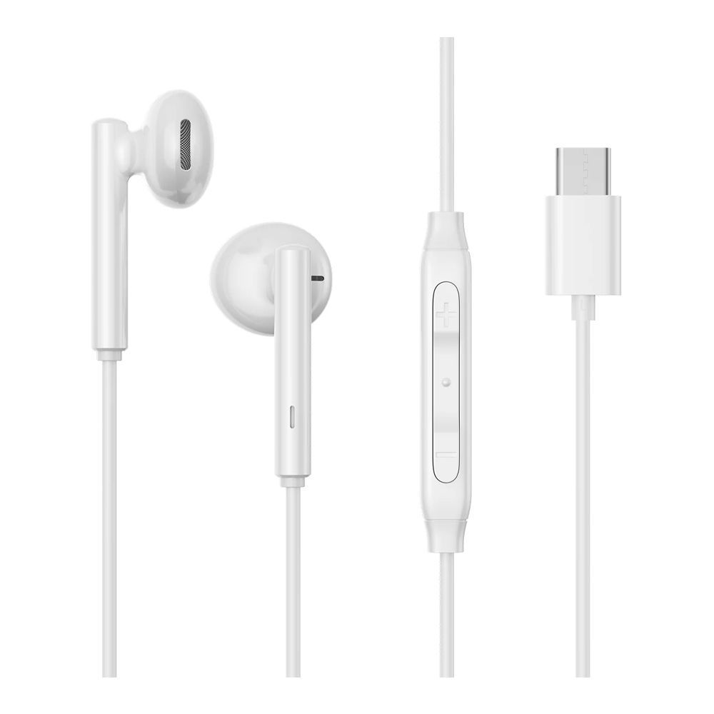 Joyroom Type-C Series Half In-Ear Wired Earphones, White, JR-EC05