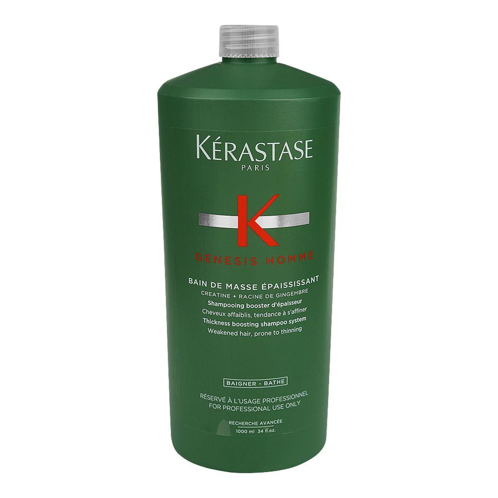 Kerastase Genesis Homme Bain De Masse Epaississant Thickness Boosting Shampoo, For Thinning and Weak Hair, 1000ml