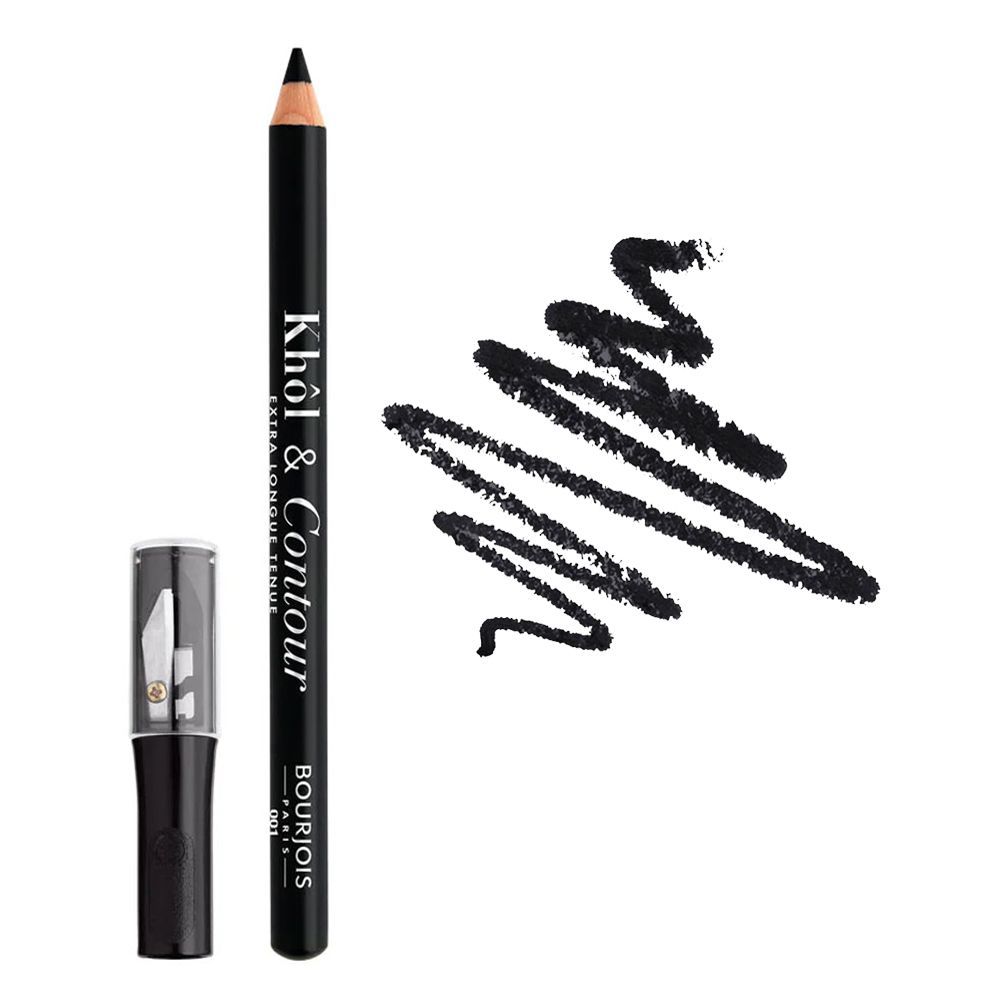 Bourjois Khol & Contour Eye Pencil With Sharpener, 001 Noir-Issime